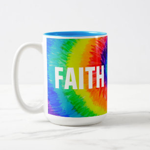 FAITH Rainbow Tie-Dye Två-Tonad Mugg