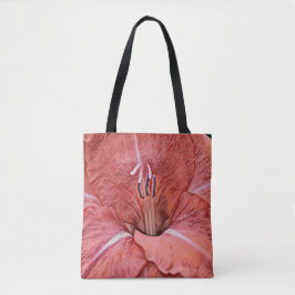 Faith Red Flower Art Tote Tygkasse