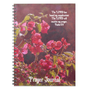 Faith Red Flowers Art Prayer Journal Anteckningsbok