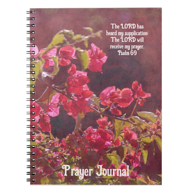 Faith Red Flowers Art Prayer Journal Anteckningsbok (Framsidan)