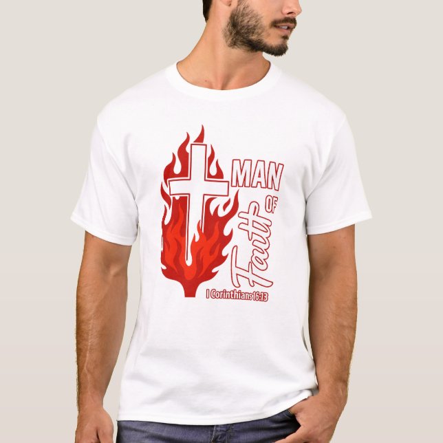 Faith Red-kontur T Shirt (Framsida)