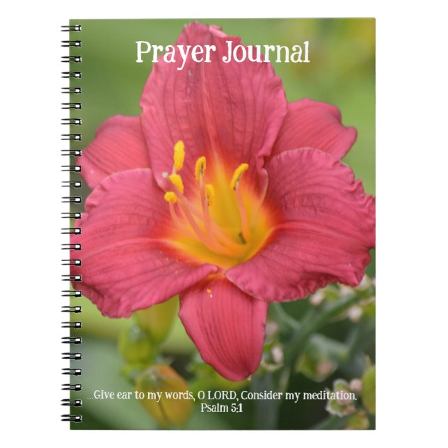 Faith Red Lily Prayer Journal Anteckningsbok (Framsidan)