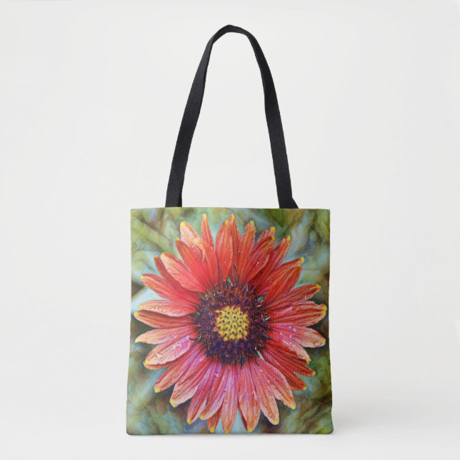 Faith Red WildblomArt Tote Tygkasse (Framsida)