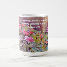 Faith Rejoice, Hope Flower Bible Verse Mugg