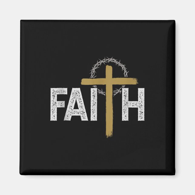 Faith Religiösa Bible Jesus katolik Christian Tan Magnet (Framsidan)