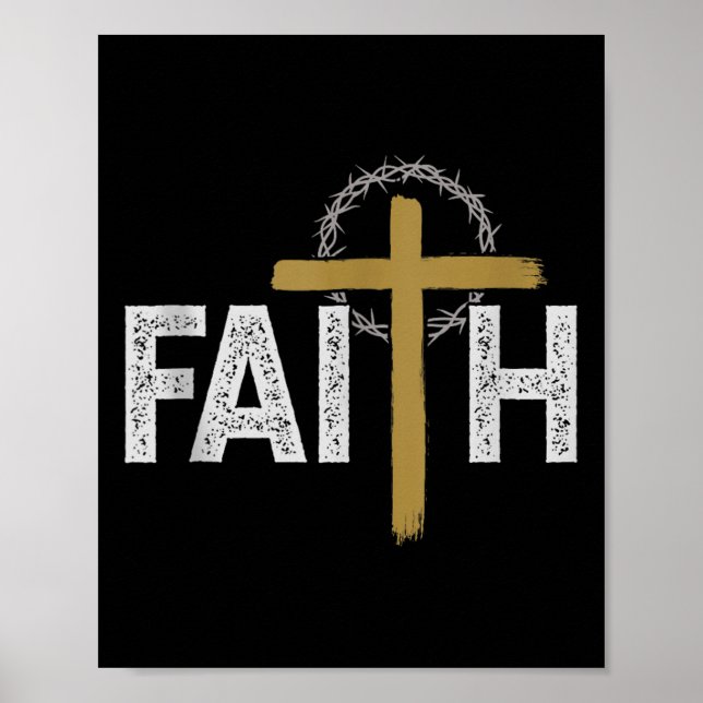 Faith Religiösa Bible Jesus katolik Christian Tan Poster (Framsidan)