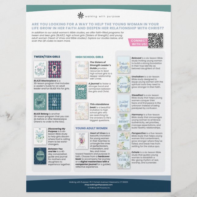 Faith Resources for Girls and Young Women Flyer (Framsidan)