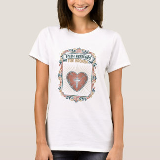 "Faith Restores The Broken" Healing Heart Emblem T Shirt