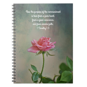Faith Ro Rosa Flower Prayer-anteckningsbok Anteckningsbok