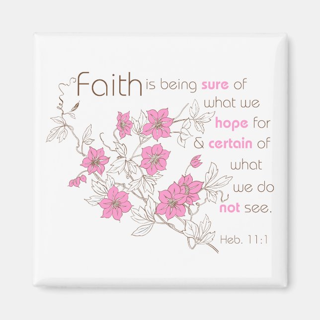 Faith (rosa & brun) magnet (Framsidan)