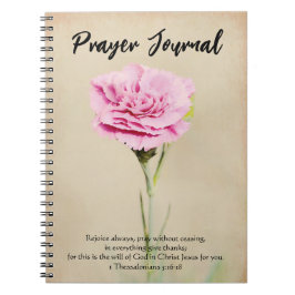 Faith Rosa Carnation Flower Art Prayer Journal Anteckningsbok
