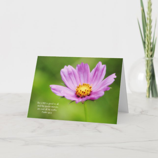 Faith Rosa Flower and Scripture Card Kort (Framsida)
