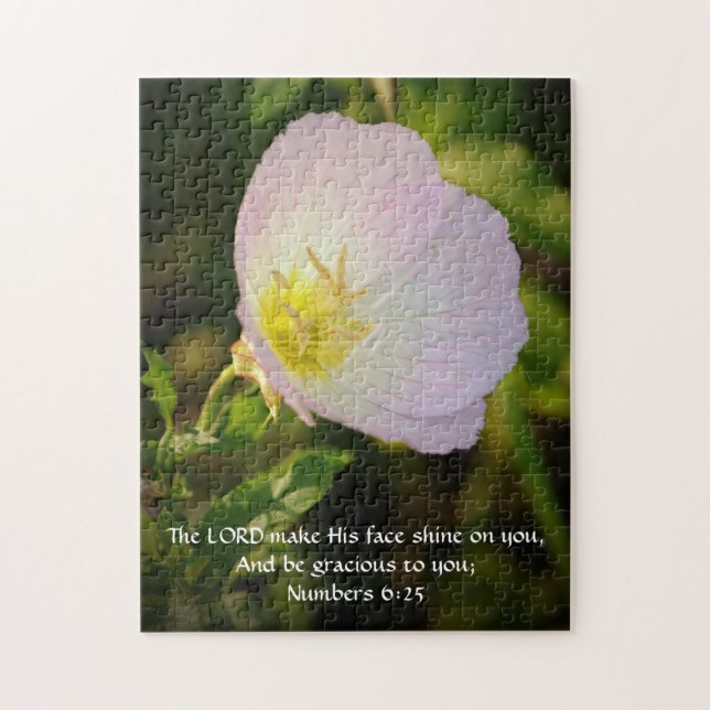 Faith Rosa Flower Bible Verse Puzzle Pussel (Vertikal)
