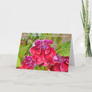 Faith Rosa Flower Bible Verse Vänskap Card Kort