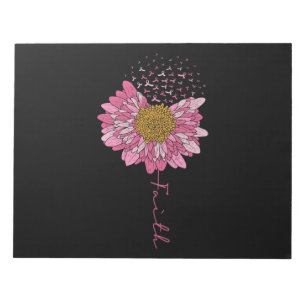 Faith Rosa Flower Breast Cancer Awareness Anteckningsblock
