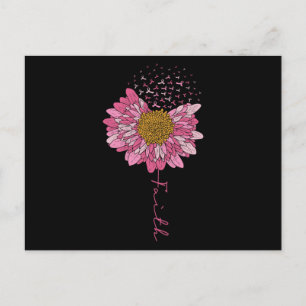 Faith Rosa Flower Breast Cancer Awareness Inbjudan Vykort