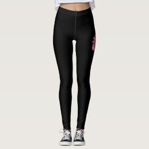 Faith Rosa Flower Breast Cancer Awareness Leggings