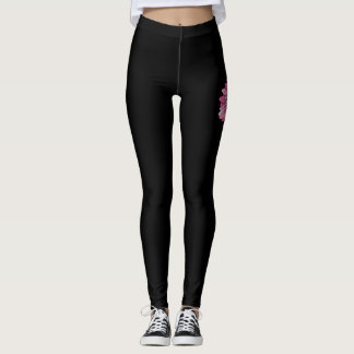 Faith Rosa Flower Breast Cancer Awareness Leggings