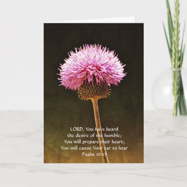 Faith Rosa Flower Thinking Card Kort (Framsida)