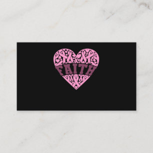 Faith Rosa Heart Breast Cancer Awareness Visitkort