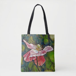 Faith Rosa Poppy Art Tote Tygkasse