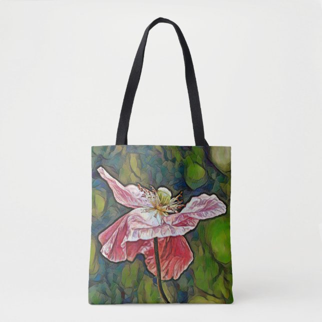 Faith Rosa Poppy Art Tote Tygkasse (Framsida)