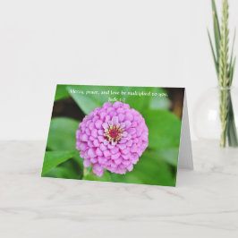 Faith Rosa Zinnia Garden Note Card Kort