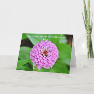 Faith Rosa Zinnia Garden Note Card Kort