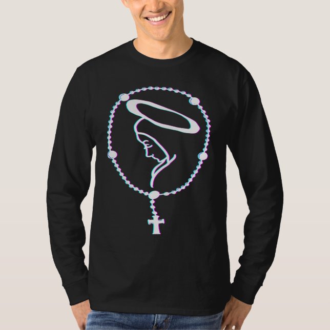 Faith Rosary Christian Religious Bible T Shirt (Framsida)