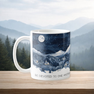 Faith Scripture Snow Mountain Romans 12:10 Mug Kaffemugg
