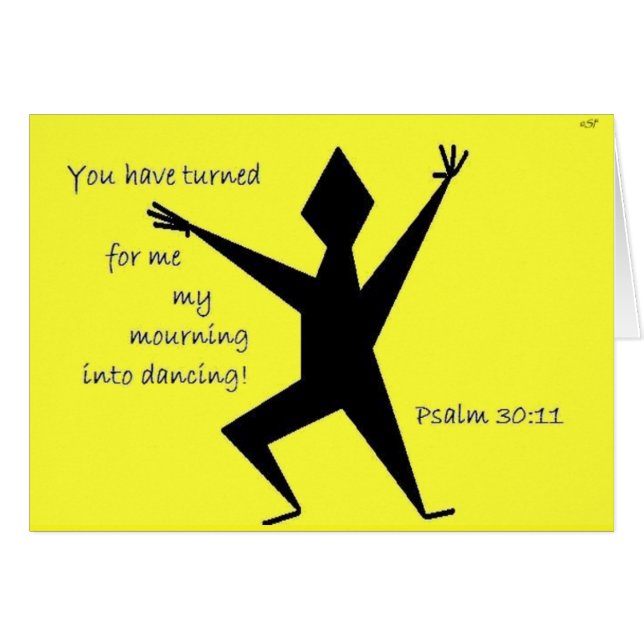 Faith Series Gult Psalm 30:11 Scripture Art OBS Kort (Framsidan Horizontal)