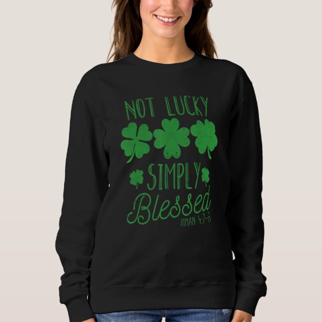 Faith Shamrock Patricks Day Irish Not Lucky Simple T Shirt (Framsida)