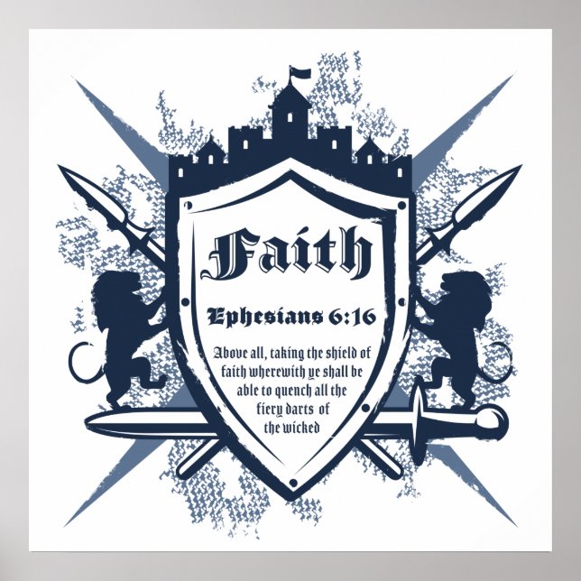 Faith Shield Christian Faith Bible Verse Ephesian Poster (Framsidan)