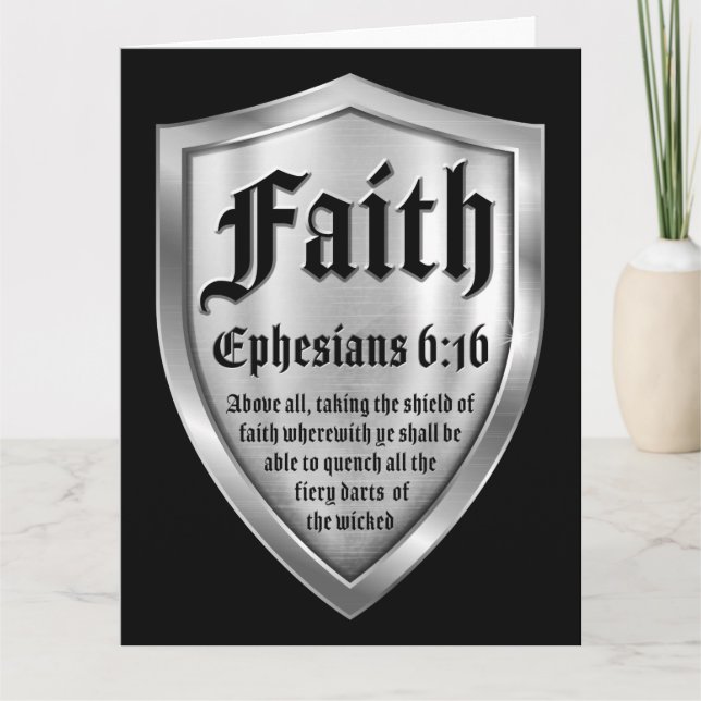 Faith Shield Christian Faith Bible Verse Ephesian Tack Kort (Framsida)