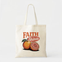 Faith Shines Orange Grapefruit Retro Christian Tee