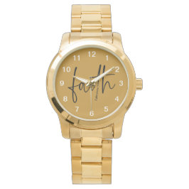 Faith Simple Bible Verse Quote Black Typography Armbandsur