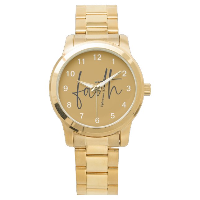 Faith Simple Bible Verse Quote Black Typography Armbandsur (Framsida)