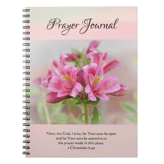 Faith Soft Rosa Flowers Prayer Journal Anteckningsbok (Framsidan)