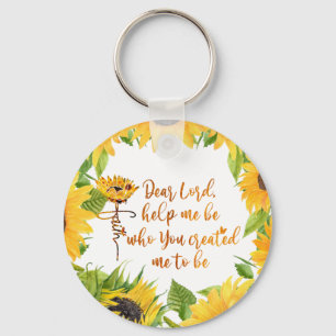 Faith Solros med Prayer Quote Nyckelring