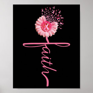Faith Solros Rosa Ribbon Breast Cancer Awarenes Poster
