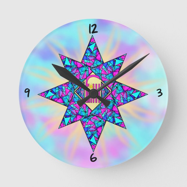 Faith ~ Star Round Clock Rund Klocka (Framsida)