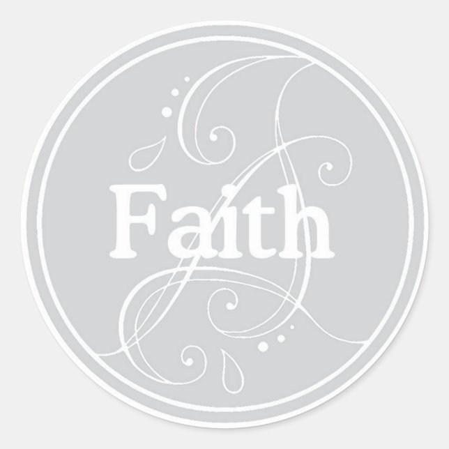 Faith Sticker Runt Klistermärke (Framsida)