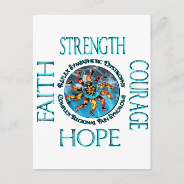 Faith Strength Courty Hope CRPS RSD Vykort (Framsida)