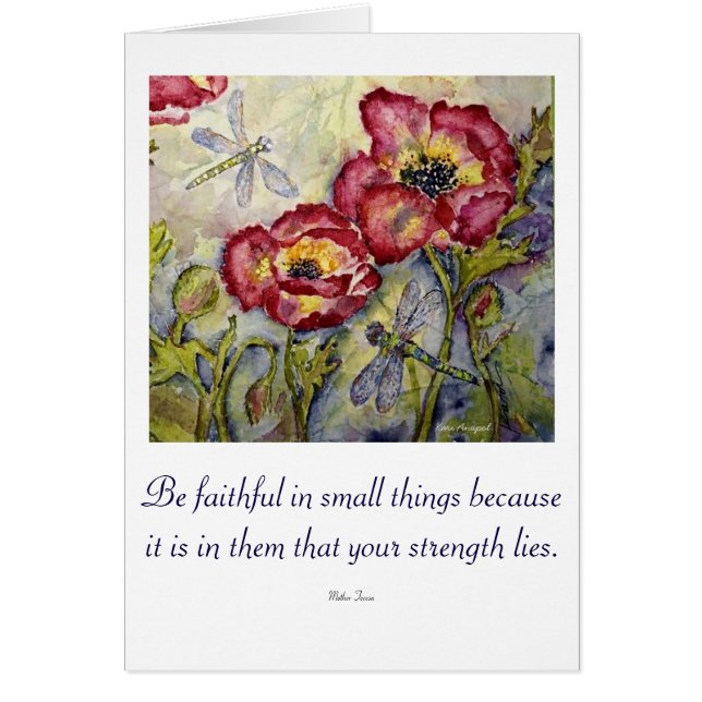 Faith Strength Quote Dragonfly Art Greeting Card Hälsningskort (Framsidan)