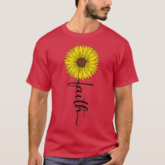 Faith sunblomma kor Gud Believer Gud Älskare T Shirt