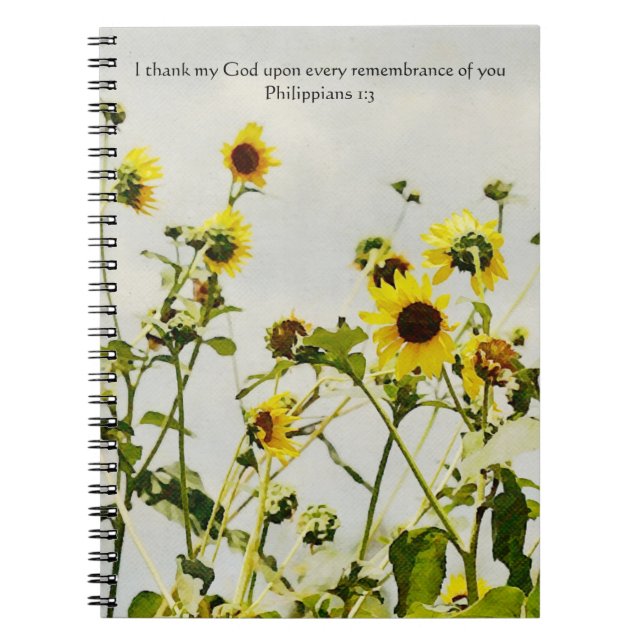 Faith SunblommArt Prayer Journal bärbar dator Anteckningsbok (Framsidan)