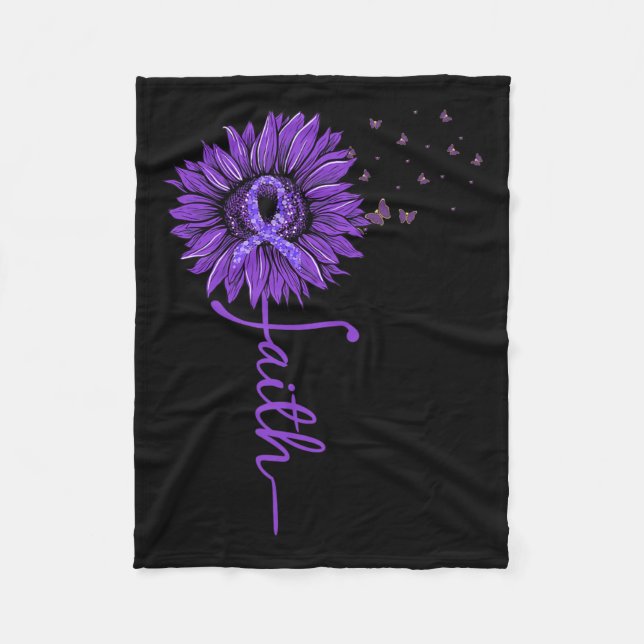 Faith Sunflower Lila Heimer’s Medvetenhet  Fleecefilt (Framsidan)
