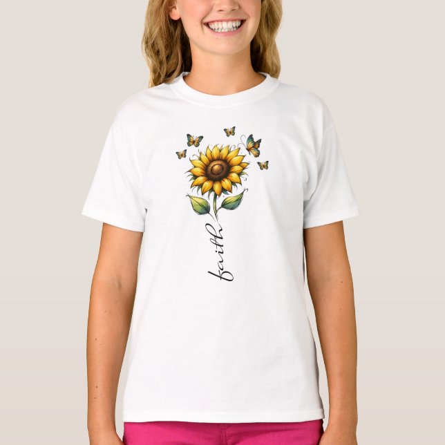 Faith Sunflower T Shirt (Framsida)