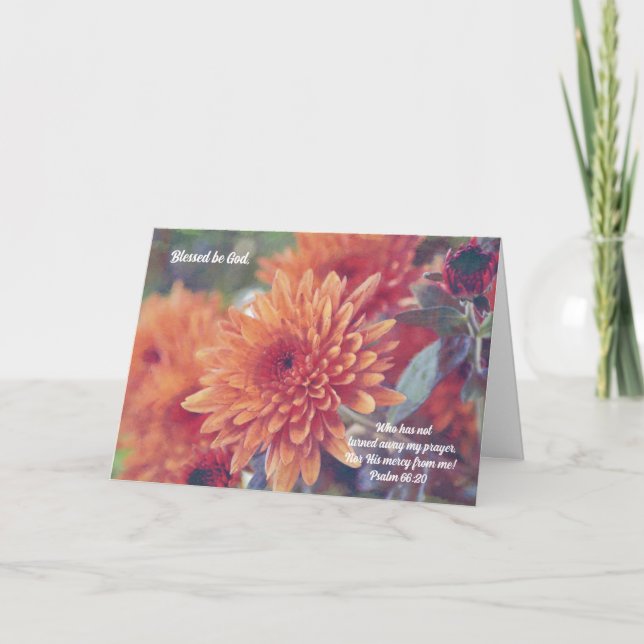 Faith Sympathy Card Orange Flower Morsa Kort (Framsida)
