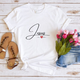 Faith t-shirt för kvinnor | Jesus med hjärta